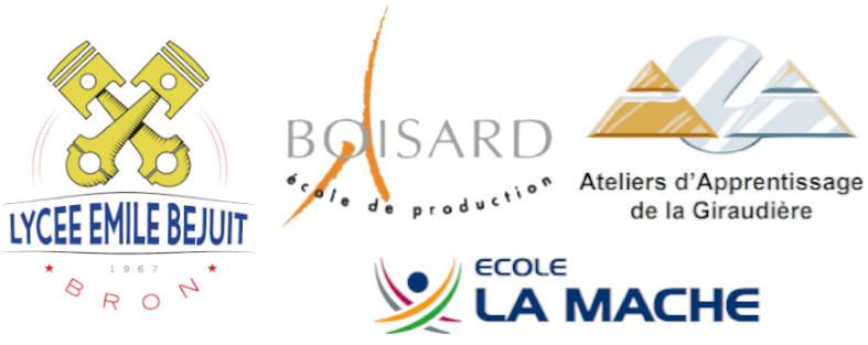 Écoles de production partenaires, Lycée Émile Béjuit, École de production Boisard, Ateliers d'Apprentissage de la Giraudière, École la Mache